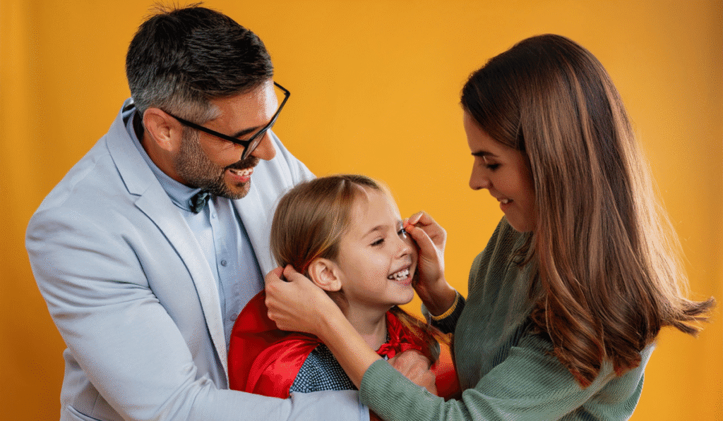 pais-felizes-filha-fantasia-infantil