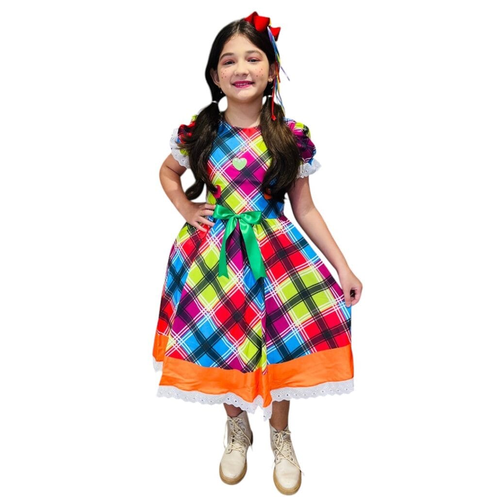 vestido-festa-junina-infantil-luxo-Xadrez